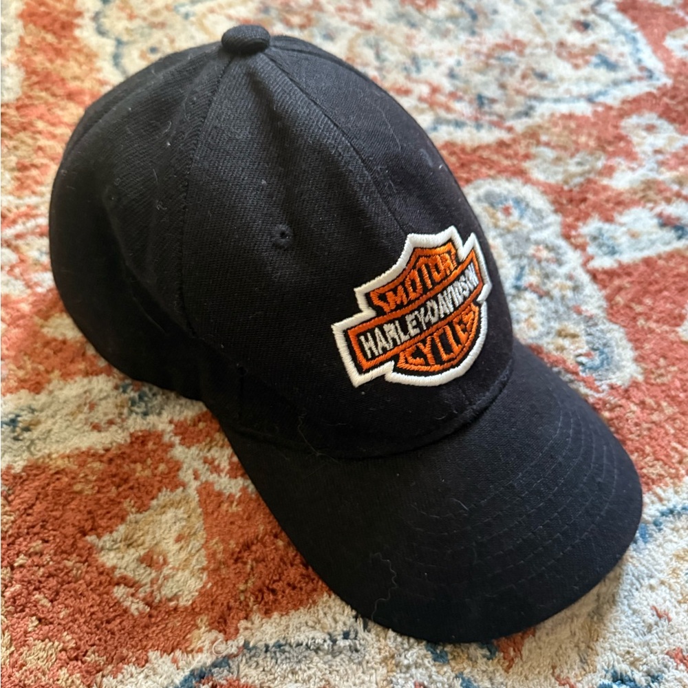 Harley-Davidson Black and Orange Logo Cap